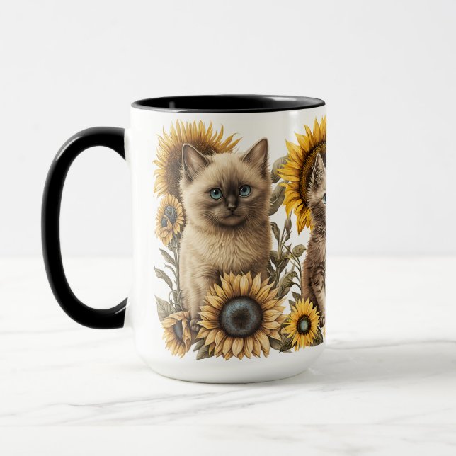 SCHÖNE WASSERFARBENKÜCHE MIT SONNENBLUMEN TASSE (Links)