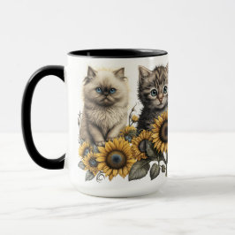SCHÖNE WASSERFARBENKÜCHE MIT SONNENBLUMEN TASSE
