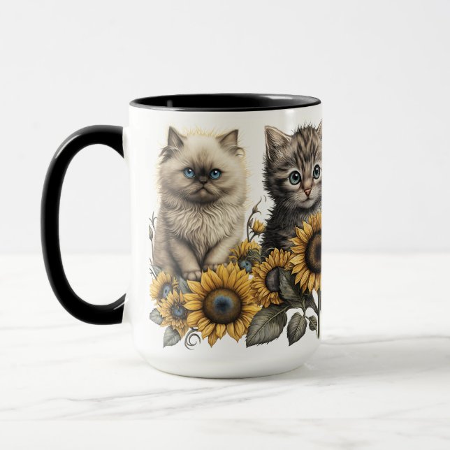 SCHÖNE WASSERFARBENKÜCHE MIT SONNENBLUMEN TASSE (Links)