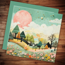 Schöne Wasserfarbenlandschaft Danke