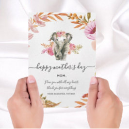 Schöne Wasserfarbenlephäre und Blume Urlaub Einladung