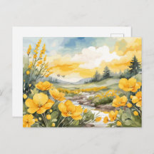 Schöne Wasserfarbenwelt Landschaft