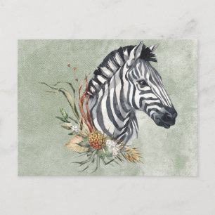 Schöne Wasserfarbenzebra Postkarte