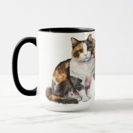 SCHÖNE WASSERFARBKATZE TASSE