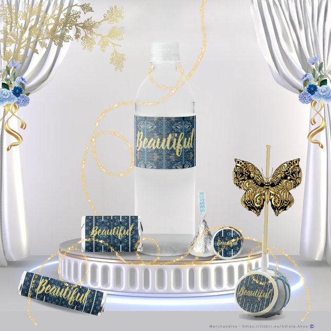 Schöne Wasserflaschen Labels von Poet Adiela Akoo Wasserflaschenetikett (Beautiful Candy Favors & Water Labels designed by Poet Adiela Akoo. Browse my store 4 more fab finds)