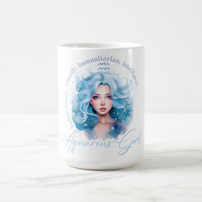 Schöne Wassermann-Frau mit Eigenschaften Kaffeetasse (Mittel)