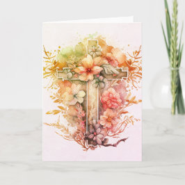 Schöne Watercolor Christliche Cross-Holiday Card Feiertagskarte