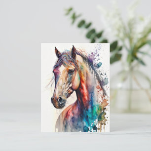 Schöne Watercolor Horse Grußkarte Einladung