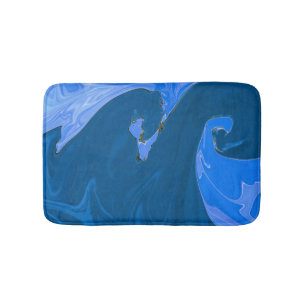 Schöne Waves Abstraktes Malerei Kunst Badematte