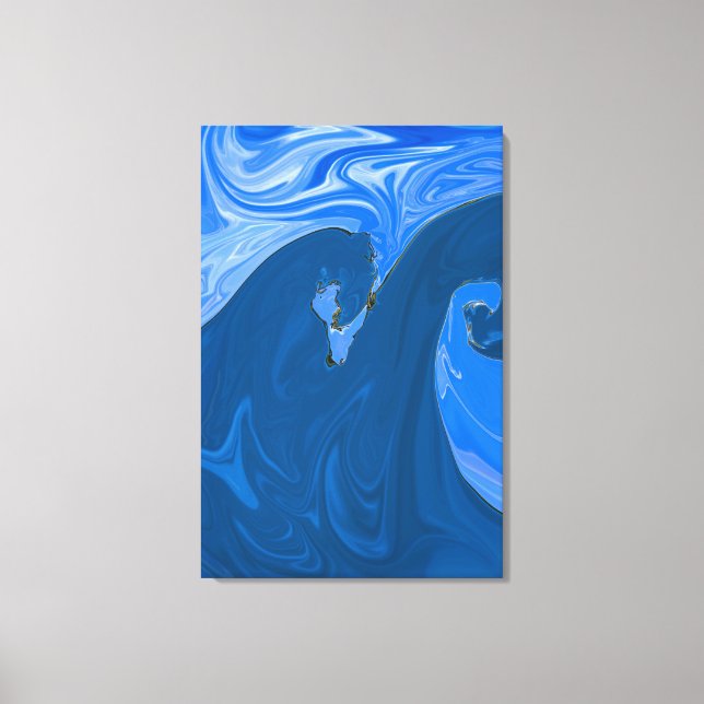 Schöne Waves Abstraktes Malerei Kunst Leinwanddruck (Vorderseite)