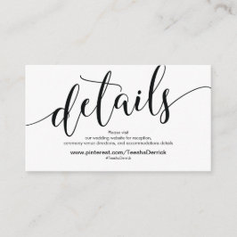 Schöne Website-Detailkarte für Hochzeiten Begleitkarte