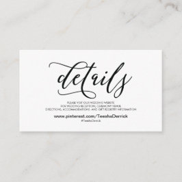 Schöne Website-Detailkarte für Hochzeiten Begleitkarte