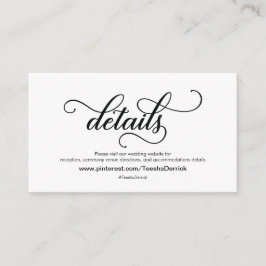 Schöne Website-Detailkarte für Hochzeiten Begleitkarte