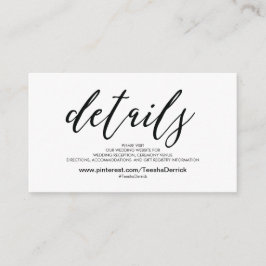 Schöne Website-Detailkarte für Hochzeiten Begleitkarte