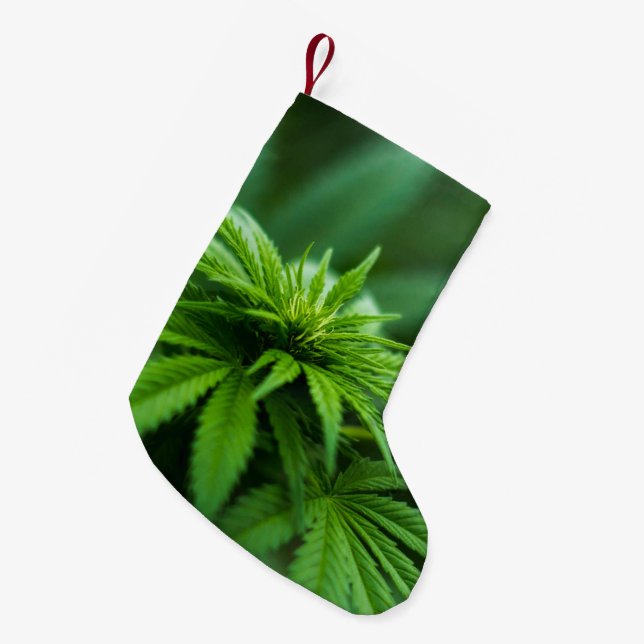 Schöne Weed Kleiner Weihnachtsstrumpf (Vorderansicht (hängend))