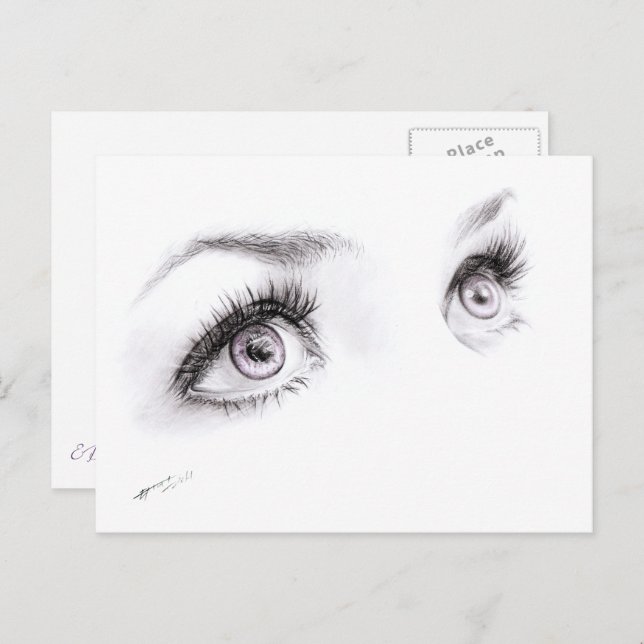 Schöne weibliche Augen, die Minimalistische Kunst  Postkarte (Vorne/Hinten)