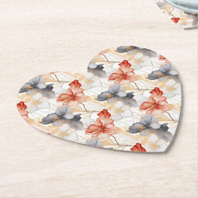 Schöne weibliche Pfirsich Rotes Blau und Weiße Blü Untersetzer (angewinkelt)