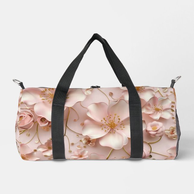 Schöne weich rosa Pastell floral Duffle Bag (Vorderseite)
