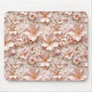 Schöne weich rosa Pastell floral Mousepad