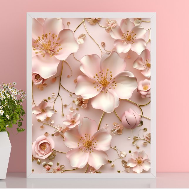 Schöne weich rosa Pastell floral Poster (Von Creator hochgeladen)