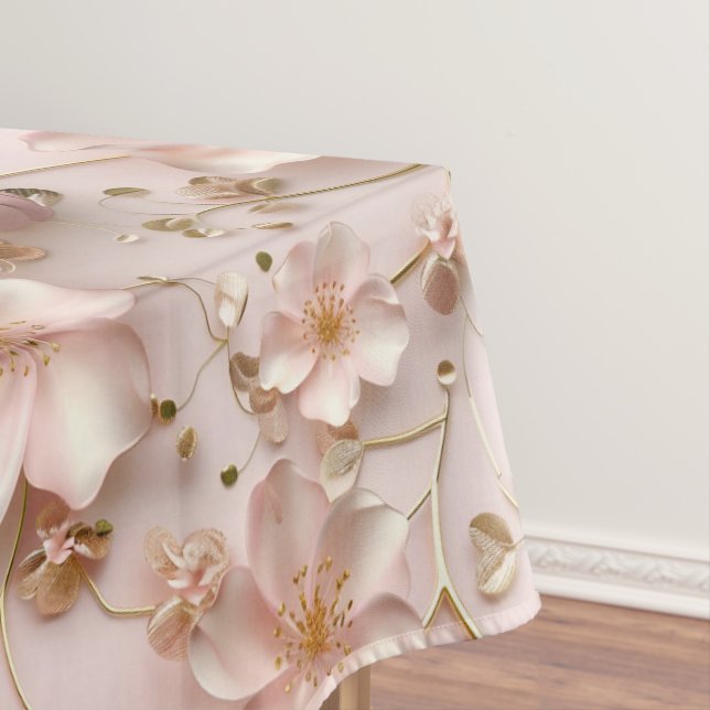 Schöne weich rosa Pastell floral Tischdecke (Beispiel)