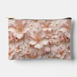 Schöne, weich rosa Pastell floralbedruckt Zubehörtasche