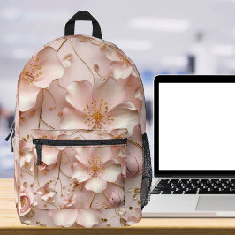 Schöne, weich rosa Pastellfarben, floralbedruckter Bedruckter Rucksack