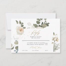 Schöne, weiche, botanische Foliage RSVP Karte