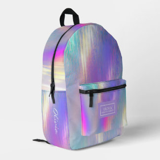 Schöne weiche holografische Regenbogen Bedruckter Rucksack