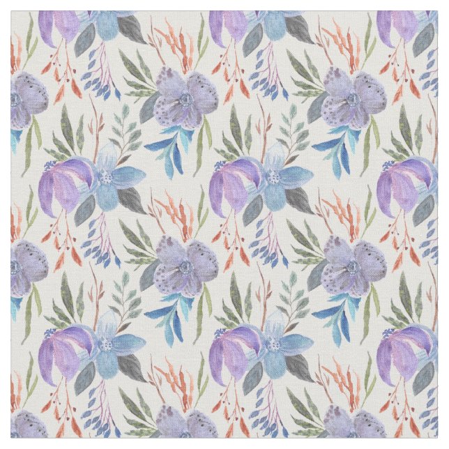 Schöne weiche Lavendel und blaue Blumenstoffe Stoff (Nahaufnahme)