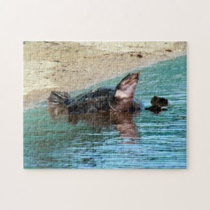 Schöne weiche Muschel Schildkröte am Strand Puzzle