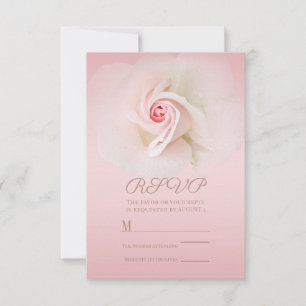 Schöne weiche rosa nasse Rose elegante Hochzeits-R RSVP Karte