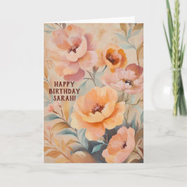 Schöne weiche Wildblumen Blume KUSTOM GEBURTSTAG Karte