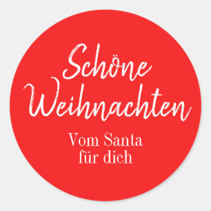 Schöne Weihnachten Frohe Weihnachten auf Deutsch  Runder Aufkleber