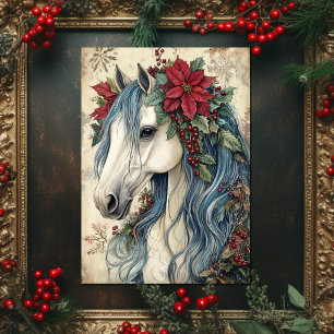 Schöne Weihnachten im Vintage-Stil mit Pferd