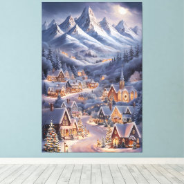 Schöne Weihnachten Winter Wonderland Grußkarte  Leinwanddruck