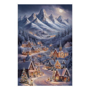 Schöne Weihnachten Winter Wonderland Grußkarte Poster