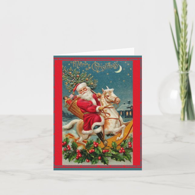 Schöne Weihnachts Classic Retro Card Feiertagskarte (Vorderseite)