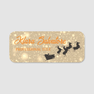 Schöne Weihnachts-Gold SNaulender Rentiers Namensschild
