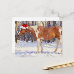 Schöne Weihnachts Paint Horse Stute Postkarte