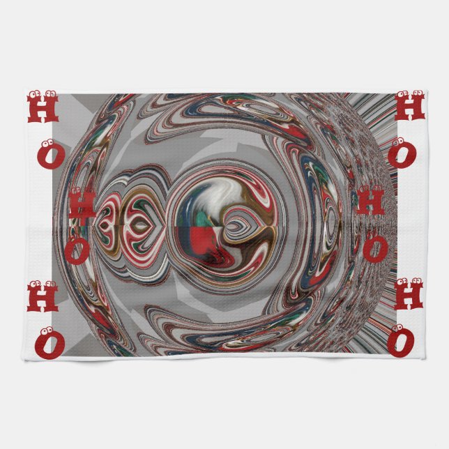 Schöne Weihnachts-Urlaub Saison Farben Geschirrtuch (Horizontal)