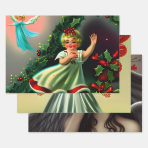 Schöne WeihnachtsAngeln Entdeckungsreise Geschenkpapier Set