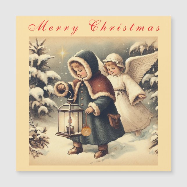 Schöne WeihnachtsAngels Magnetkarte (Vorderseite)