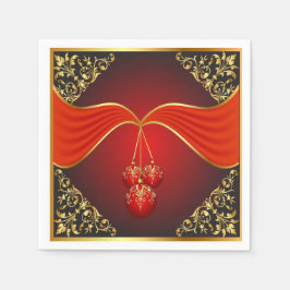 Schöne Weihnachtsbälle mit Zierecken Serviette