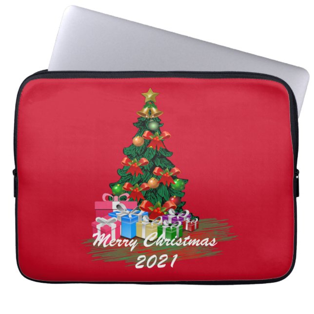 Schöne Weihnachtsbaum Burgundy Electronics Bag Laptopschutzhülle (Vorderseite)