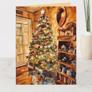 Schöne Weihnachtsbaum Faltkarte Karte