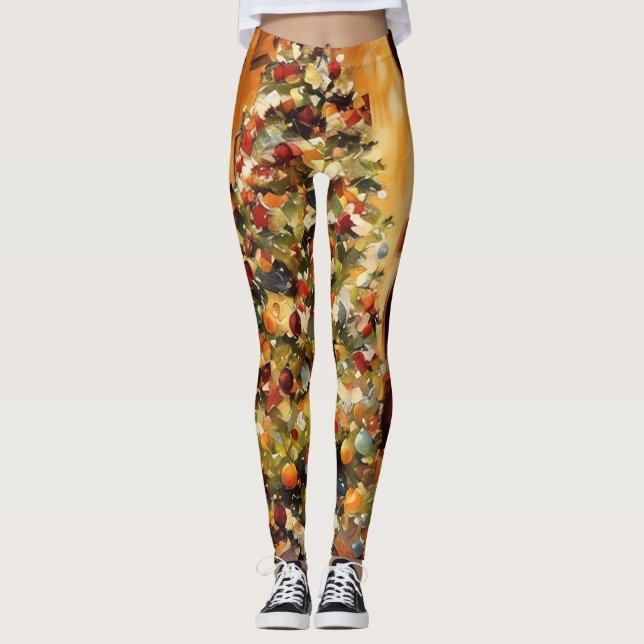 Schöne Weihnachtsbaum-Leggings Leggings (Vorderseite)