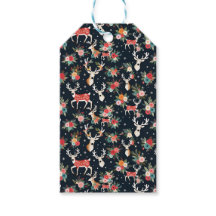 Schöne Weihnachtsbaum Rentier Floral