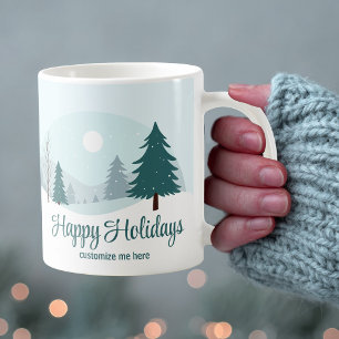 Schöne Weihnachtsbäume Personalisierter Winter Kaffeetasse