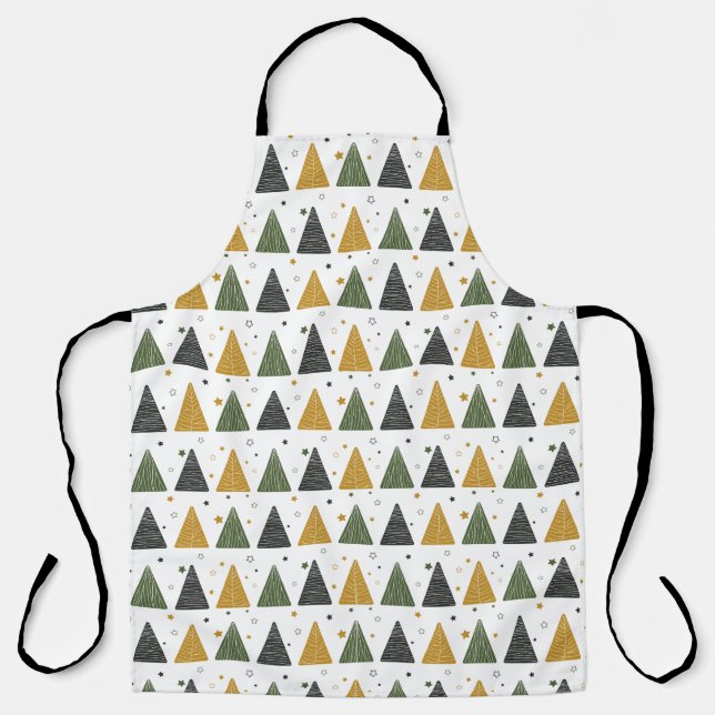Schöne Weihnachtsbäume und Sterne Schürze (Vorderseite)